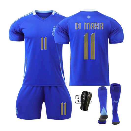 Beakey DI MARIA #11 Argentina Away Jersey Soccer Jersey Kit Football T-shirt Set for Adult Kids