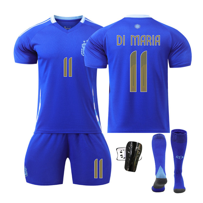 Beakey DI MARIA #11 Argentina Away Jersey Soccer Jersey Kit Football T-shirt Set for Adult Kids