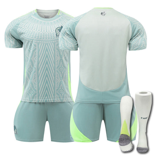 Beakey Mexico Away Jersey Soccer Jersey Kit Football T-shirt Set for Adult Kids