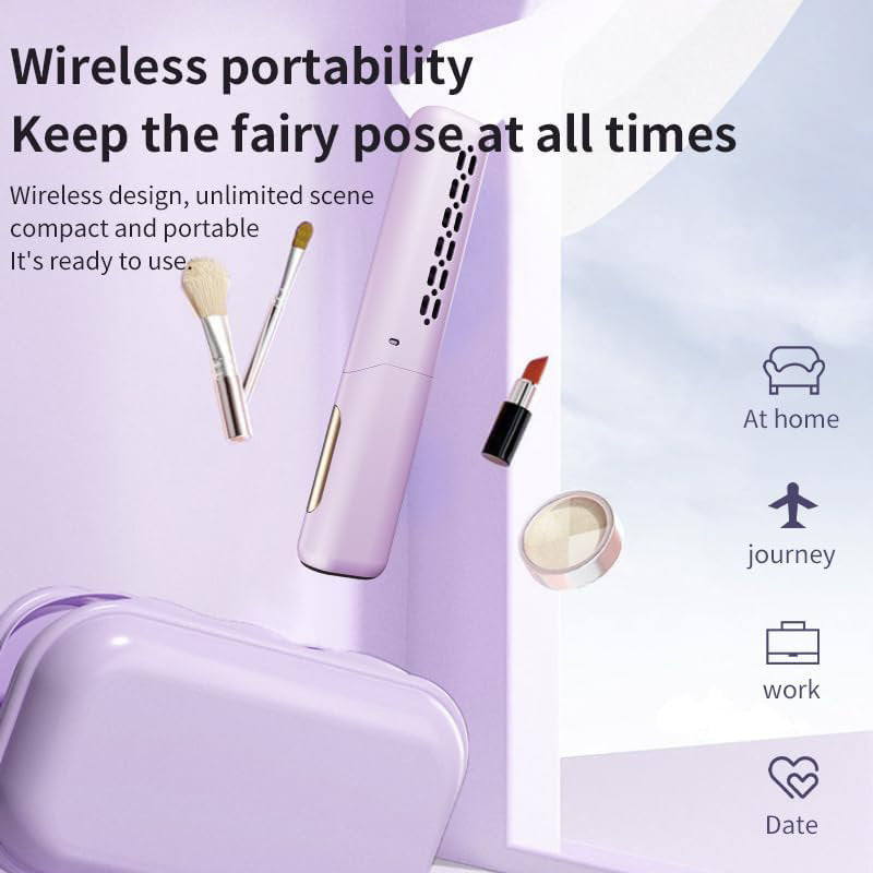 Beakey Cordless Hair Straightener 30s Fast Heating with LCD Display-Purple
