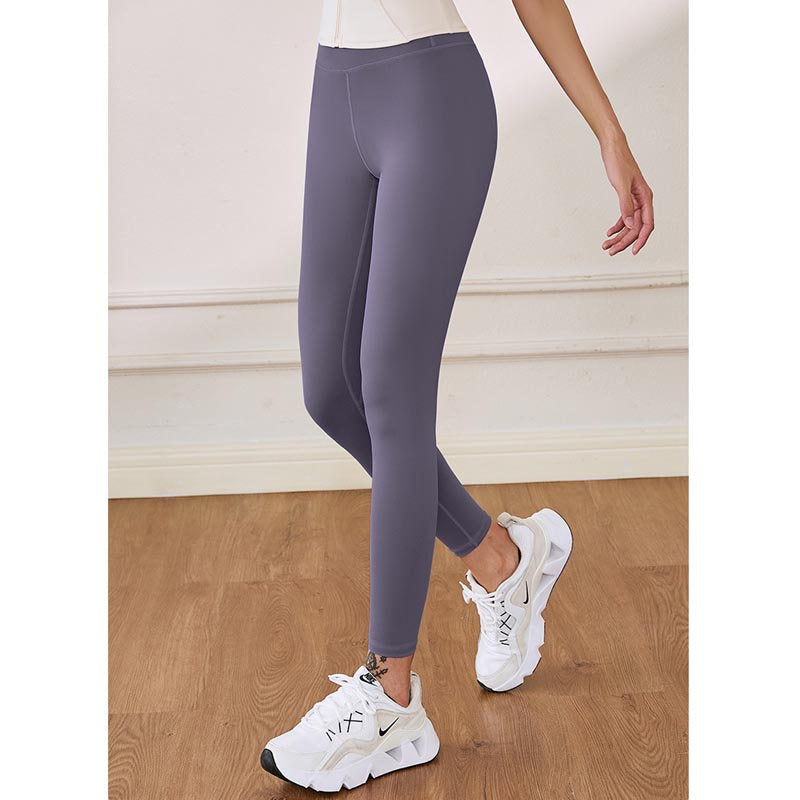 Beakey Womens Fleece Yoga Pant High Waisted Tummy Control Athletic Leggings-Purple