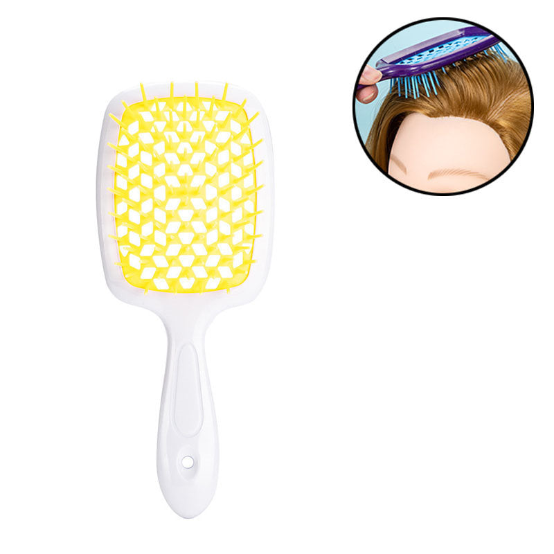 Beakey Massage Hair Brush Wet & Dry Vented Detangling for All Hair Types-YellowWhite