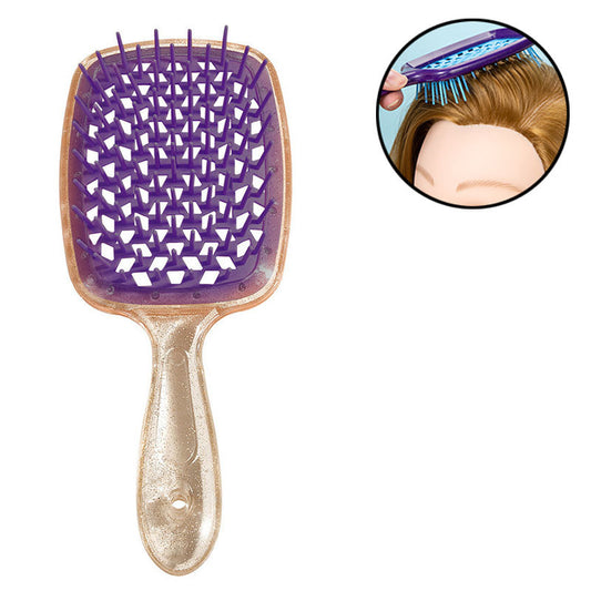 Beakey Massage Hair Brush Wet & Dry Vented Detangling for All Hair Types-PurpleGold