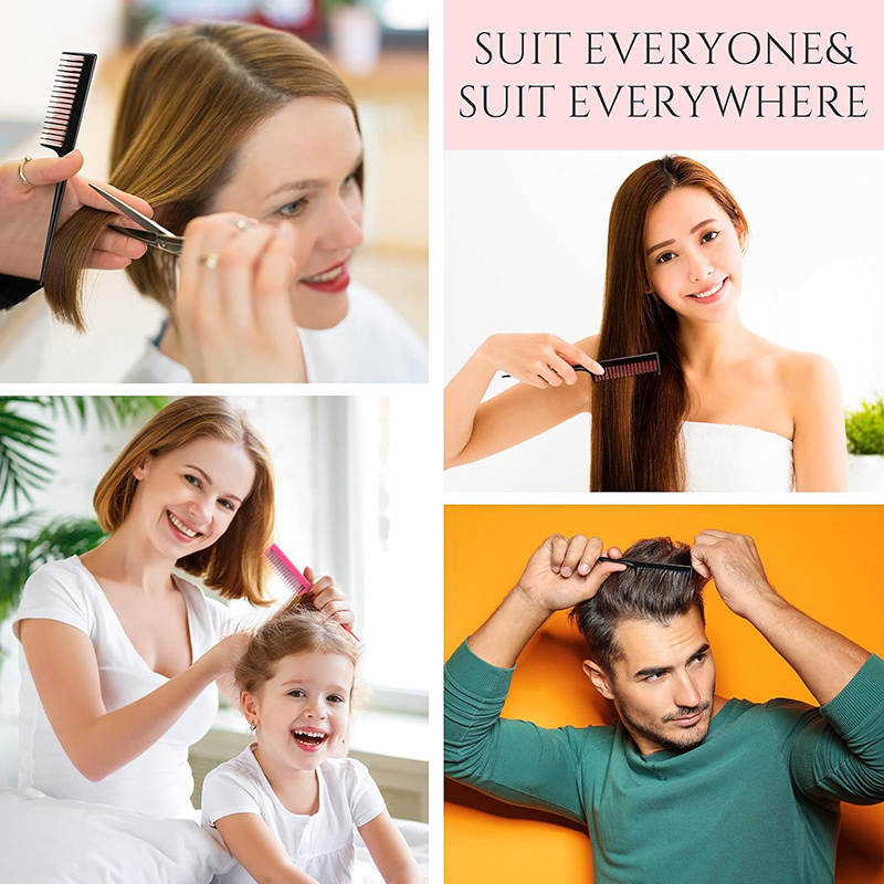 Beakey Triple Teasing Comb with Rat Tail Handle Adds Volume To Fine Hair-Black