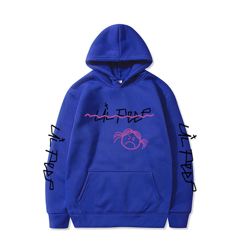 Beakey Unisex Hoodie for Winter with Front Pocket Letter Print Sweatshirt-BlueB