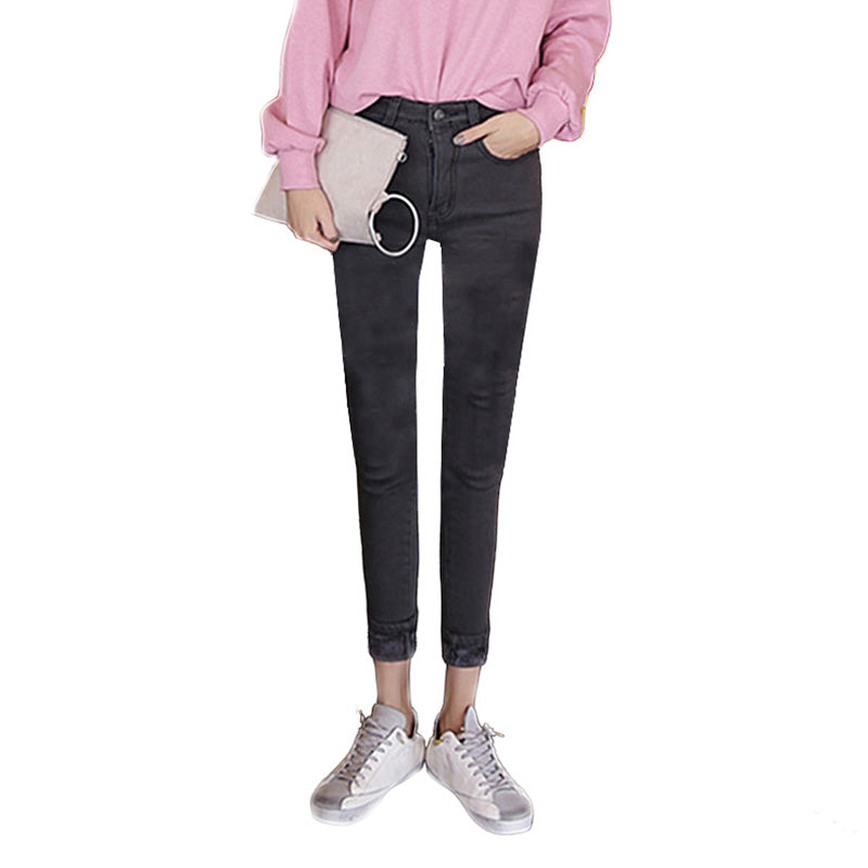 Beakey Womens Jeans with Pockets High Waist Stretch Denim Trousers-9906-Grey