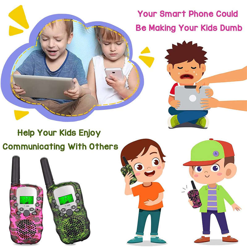 Beakey 3 Pcs Kids Walkie Talkies with Flashlight Radio Distance 3000m