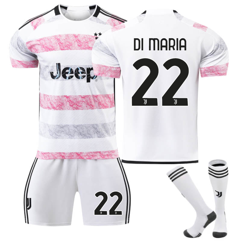 Beakey Juventus Away Jersey DI MARIA #22 Soccer Jersey Kids Adult 3-Pieces Jersey Kits