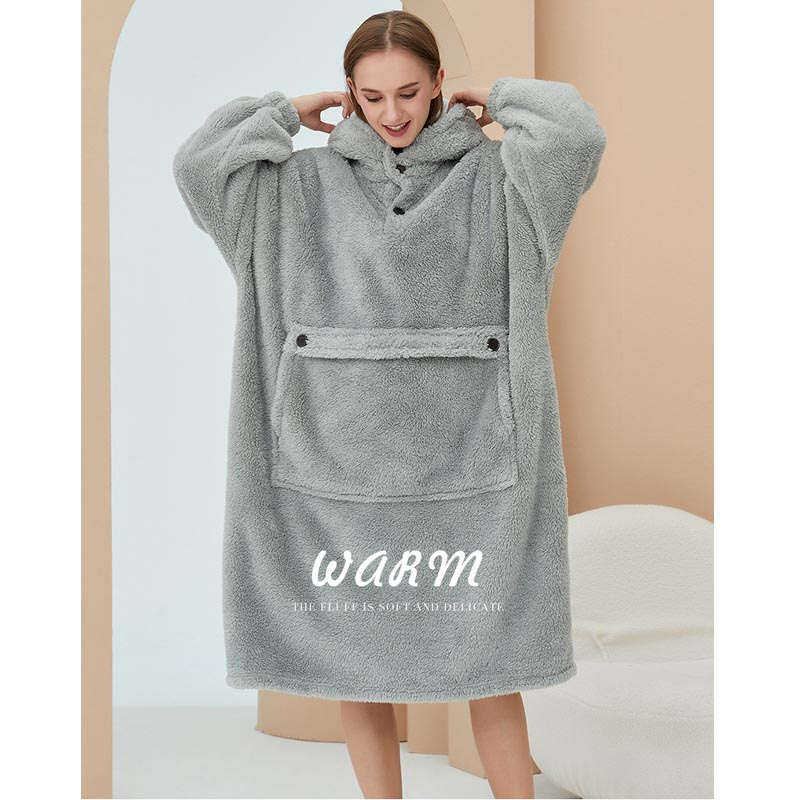 Beakey Hoodie Plush Pajama Set for couple-Light Grey