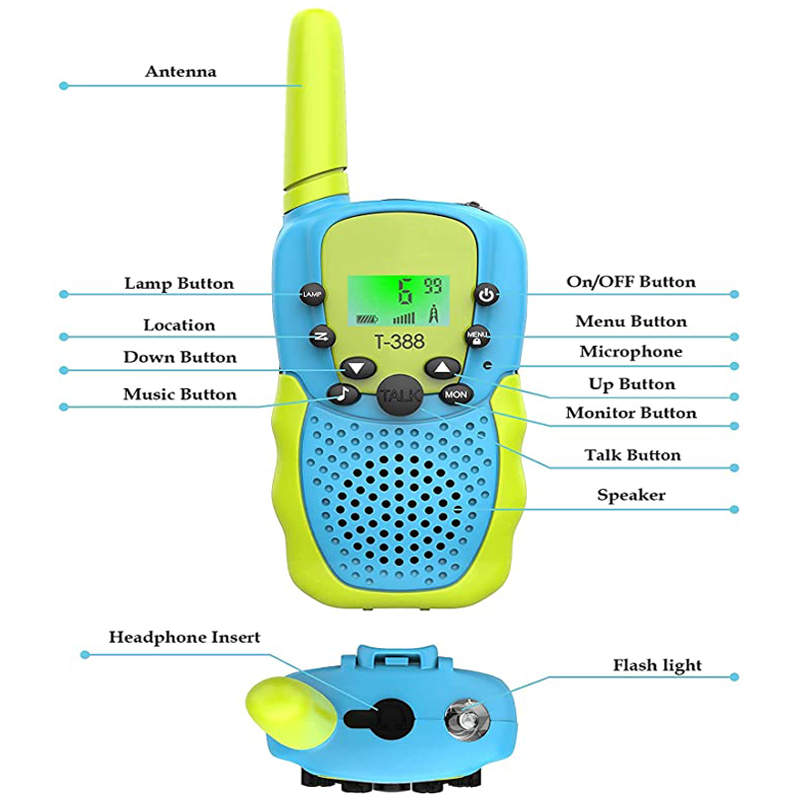 Beakey 2 Pack Walkie Talkies Kid Toy Long Range Handheld Radio Game Gifts-Pink