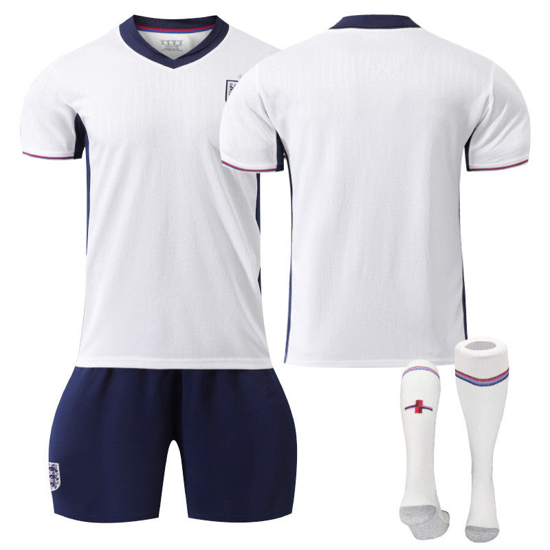 Beakey England Home Jersey Soccer Jersey Kit Football T-shirt Set for Adult Kids