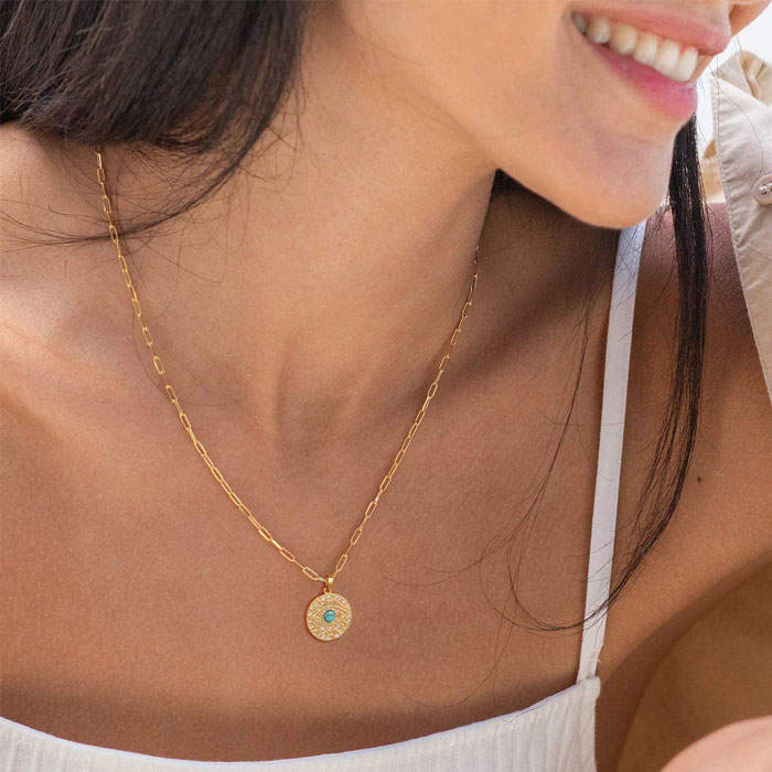Beakey Simple Cute Long Pendant Necklace Oval Link Choker Double Layer Jewery-Squint-GL-0023A
