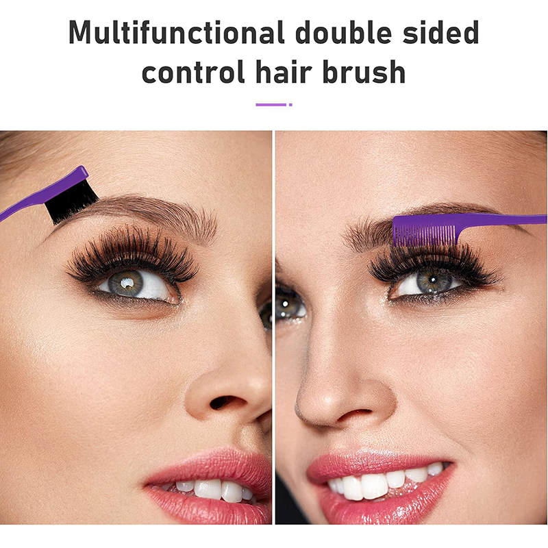 Beakey 12 Pcs Hair Brush with Rat Tail Combs Duckbill Clips for Women Girls-Purple