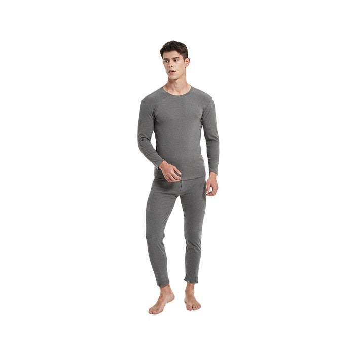 Beakey Men's Ultra Soft Autumn And Winter Thermal Underwear Fleece Lined Pajamas-Gray