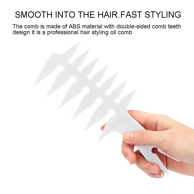 Beakey Wide Tooth Comb Double Sided for Men Hair Styling Texture Comb-White