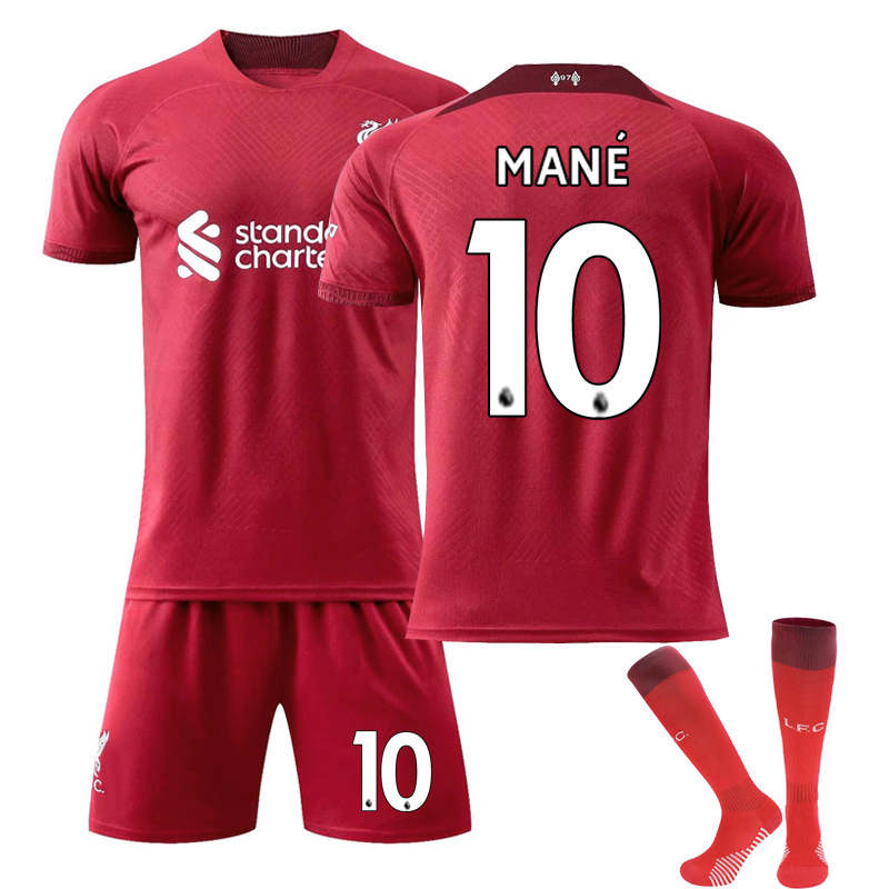 Beakey Liverpool Home Jersey 2022-23 MANE #10 Soccer Jersey Kids Adult 3-Pieces Jersey Kits