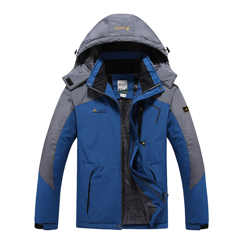 Beakey Mens Winter Coat Fleece Lined Waterproof Snow Ski Jacket with Hood-Blue3