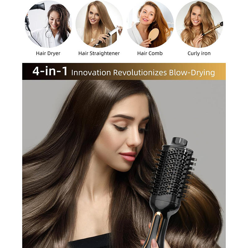Beakey Blow Dryer Brush 1000W Adjustable Temps & Speed Anti Frizz-Gold
