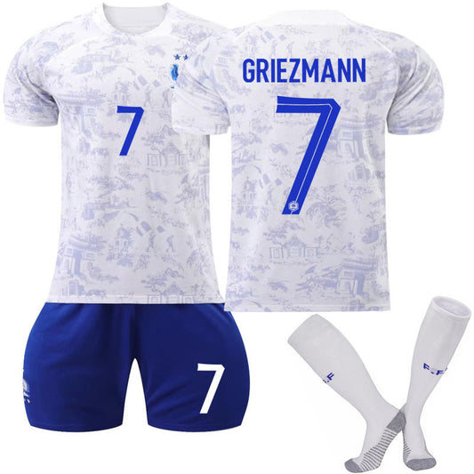Beakey France National Team Away Jersey 2022-23 GRIEZMANN #7 Soccer Jersey for Kids Adult
