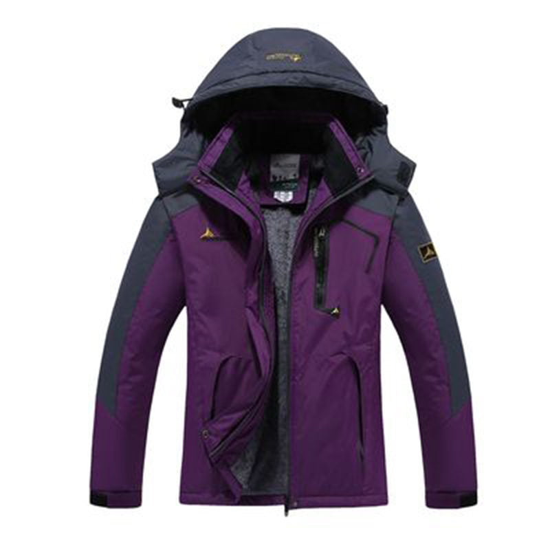 Beakey Womens Winter Coat Fleece Lined Waterproof Snow Ski Jacket Hooded-Dark Purple