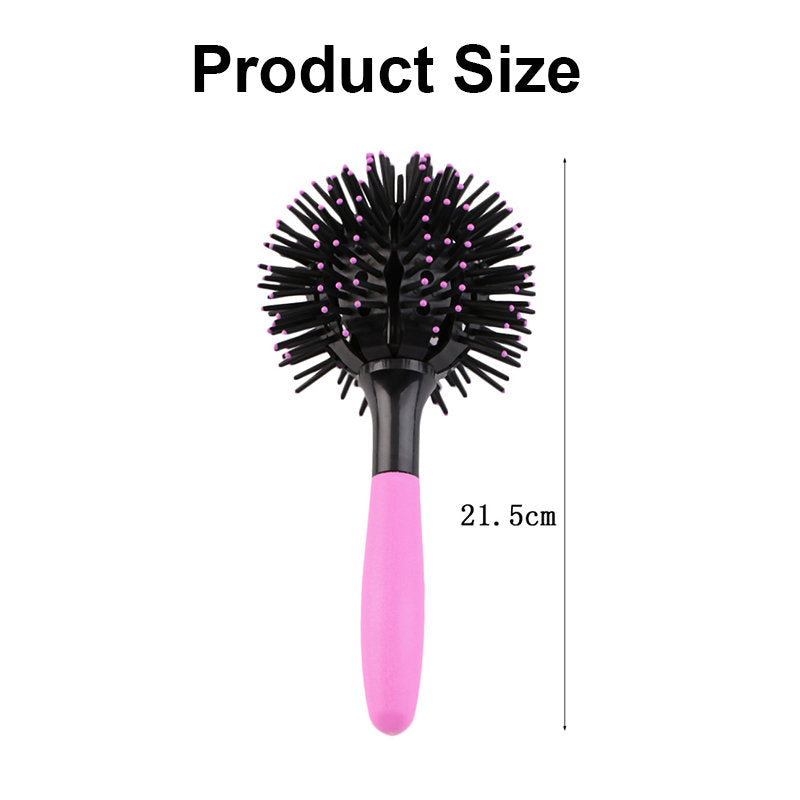 Beakey 3D Curl Hair Brush 360 degree Spherical Shape Comb for Wet Dry Hair