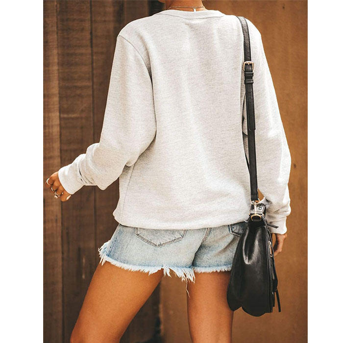 Beakey Women's Cute Long Sleeve Top Loose Crewneck Pullover Sweatshirt-Off-white Bear-JP201124