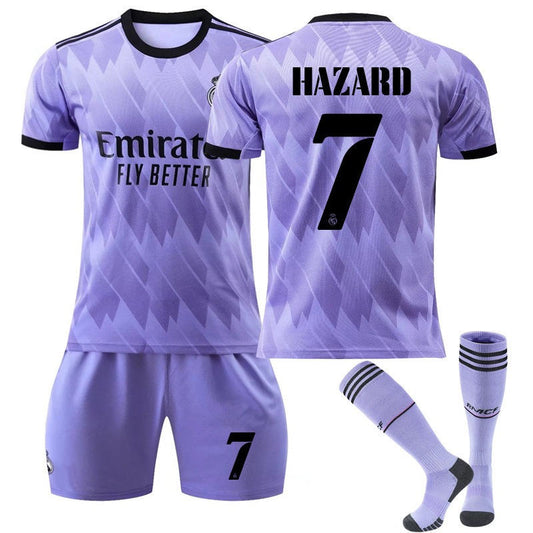 Beakey HAZARD #7 Real Madrid Club Away Jersey 2022/23 Soccer Jersey Kit For Adult Kids