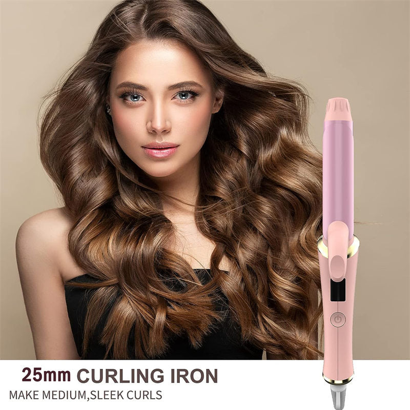 Beakey 1in Curling Iron LCD Display 5 Temps Fast Heat for Long & Short Hair