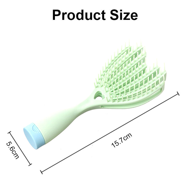 Beakey Hollow Out Hair Comb Dry Wet Use High Flexibility for Travel-Green