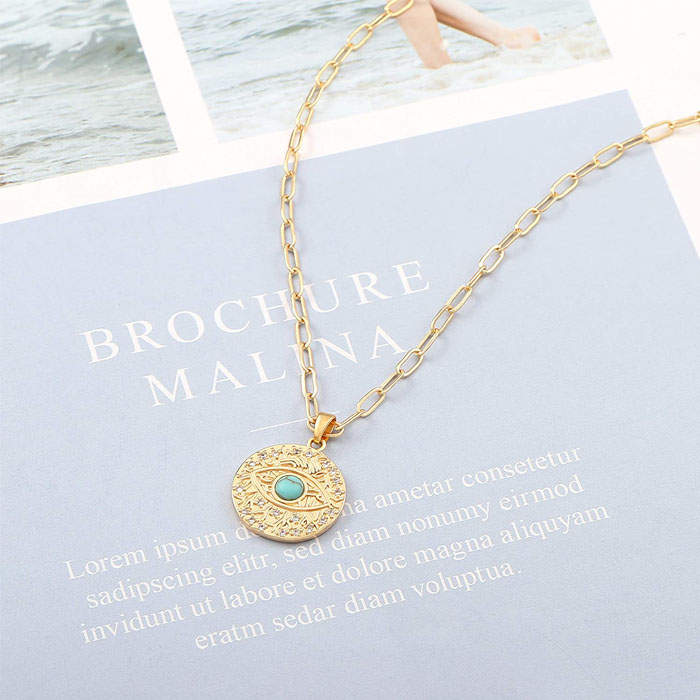Beakey Simple Cute Long Pendant Necklace Oval Link Choker Double Layer Jewery-Squint-GL-0023A