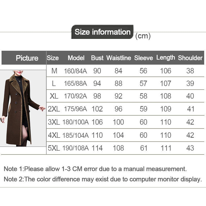 Beakey Womens Winter Wool Blend Long Coat Double Breasted Lapel Jacket-Deep Coffee
