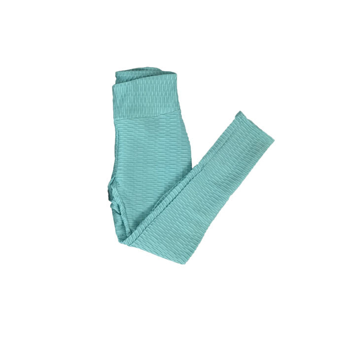 Beakey Women's High Waist Yoga Pants Leggings - Blue Green