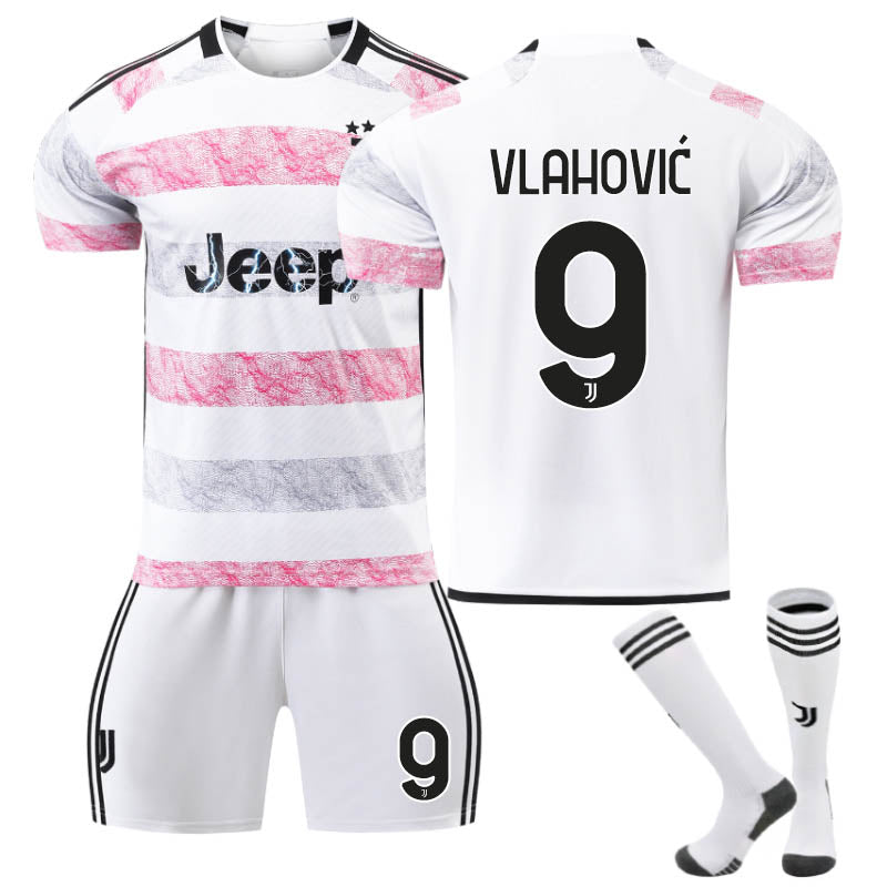 Beakey Juventus Away Jersey VLAHOVIC #9 Soccer Jersey Kids Adult 3-Pieces Jersey Kits