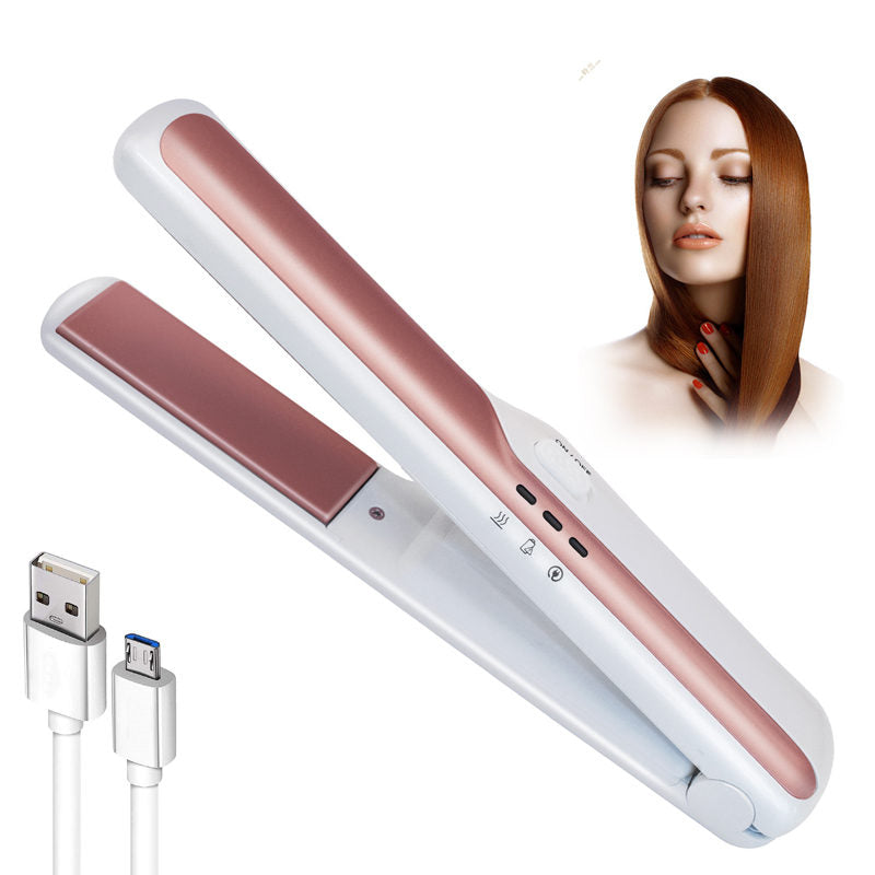 Beakey 2-in-1 Cordless Curler Straightener Negative Ion Get Frizz-Free-White