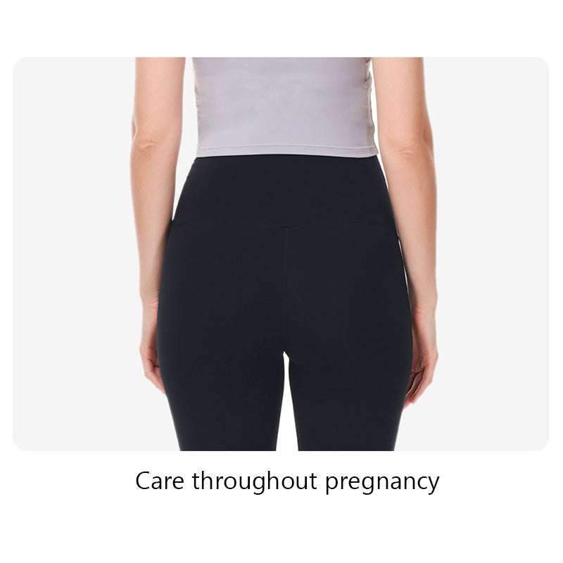 Beakey Maternity Leggings Over The Belly Stretch Breathable Yoga Tights-Black