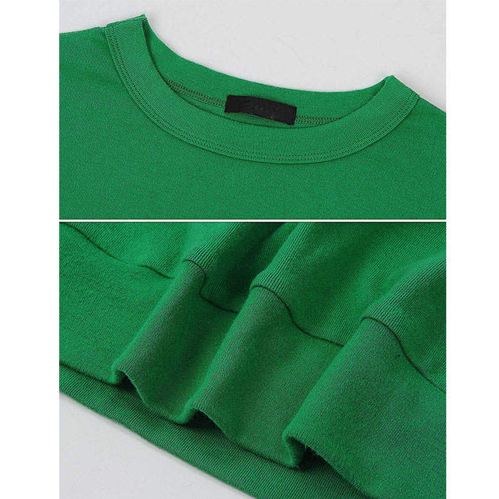 Beakey Women's Cute Long Sleeve Top Loose Crewneck Pullover Sweatshirt-Green-JP201124