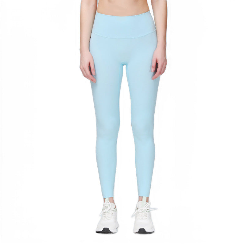 Beakey Womens Yoga Pants Breathable Naked Feeling Fitness Leggings-Light Blue