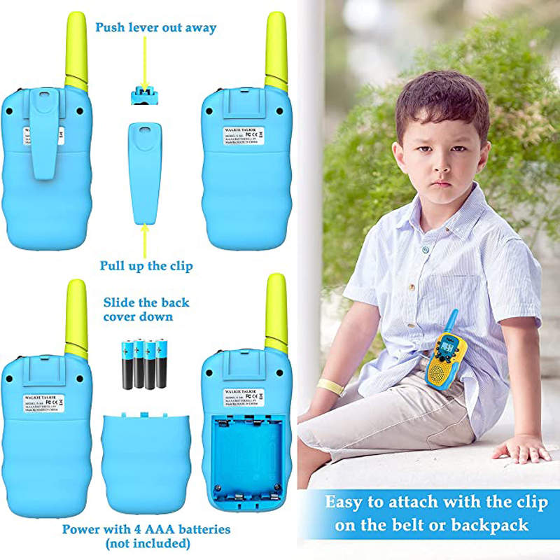Beakey 2 Pack Walkie Talkies Kid Toy Long Range Handheld Radio Game Gifts-Blue