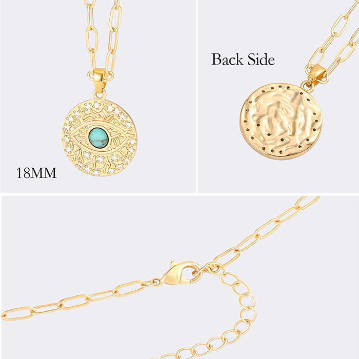 Beakey Simple Cute Long Pendant Necklace Oval Link Choker Double Layer Jewery-Squint-GL-0023A