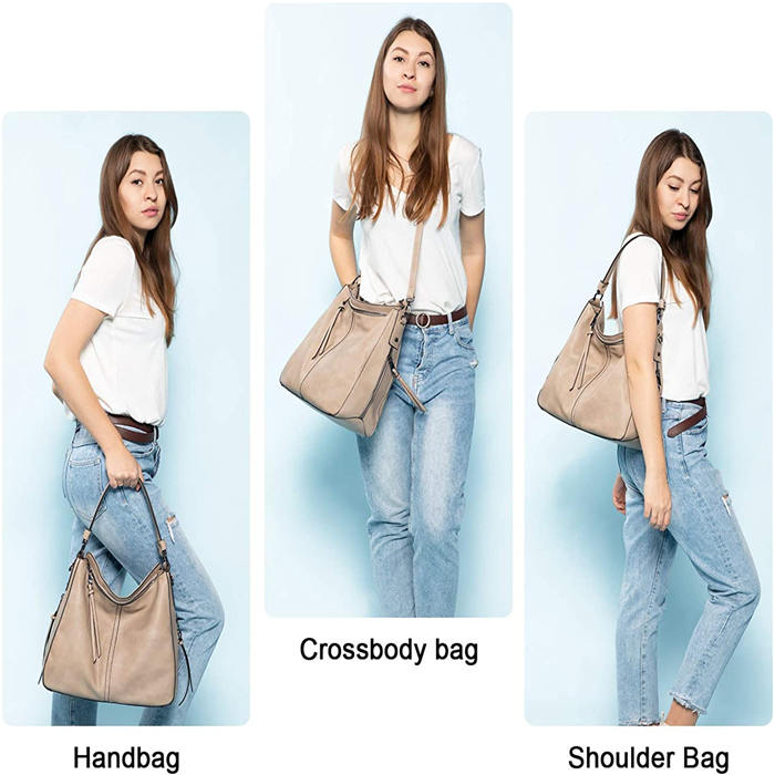 Beakey Handbags for Women Large Designer Ladies Hobo bag Bucket Purse Faux Leather-Creamwhite