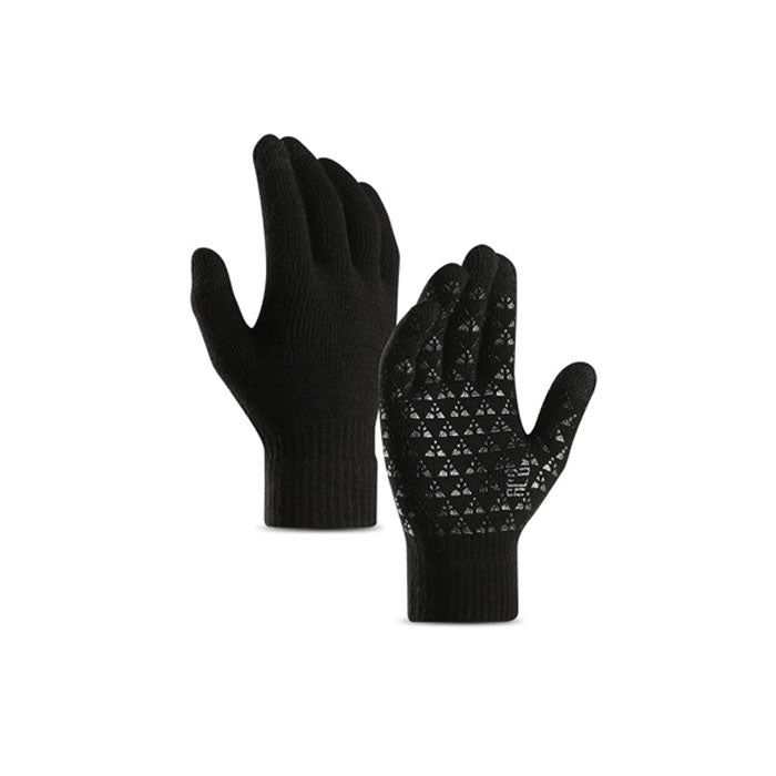 Beakey Winter Woman Gloves Upgraded Touch Screen Anti-Slip Silicone Gel Elastic Cuff Thermal-Black-DZ32