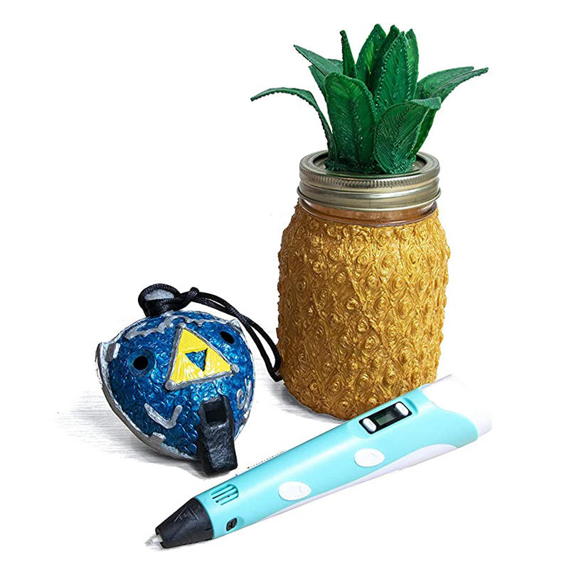 Beakey 3D Drawing Printing Pen with LCD Screen PLA Filament for Kids Blue