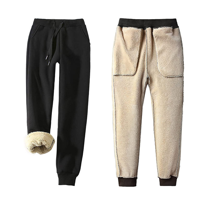 Beakey Womens Warm Sweatpants Sherpa Lined Winter Athletic Jogger Pants-Denim Blue