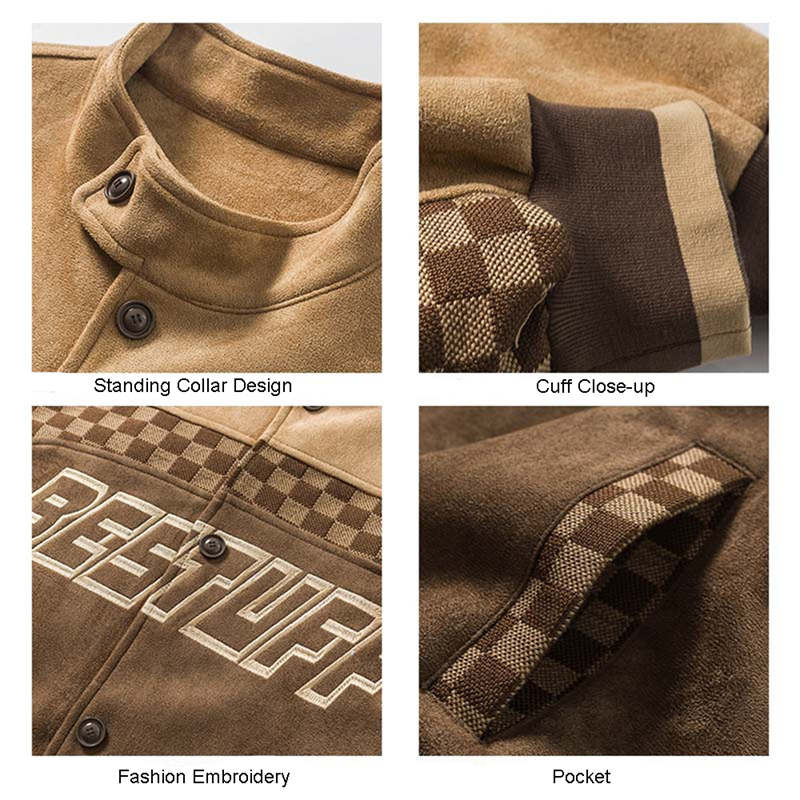 Beakey Suede Motorcycle Jackets Women Men Fashion Oversized Overcoats