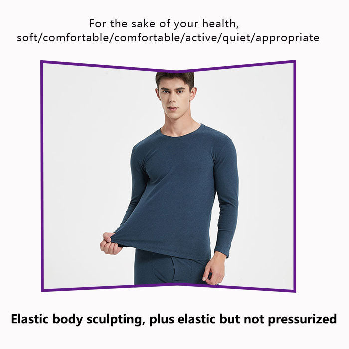 Beakey Men's Ultra Soft Autumn And Winter Thermal Underwear Fleece Lined Pajamas-Navy