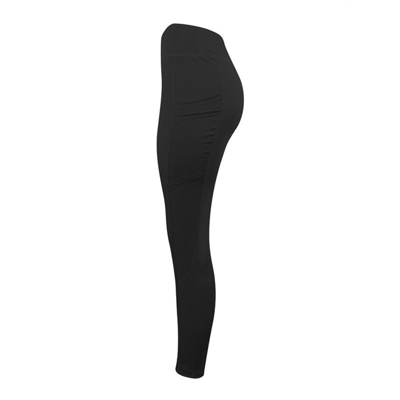 Beakey Womens High Waist Yoga Pants with Pockets Fashionable Leggings-Black