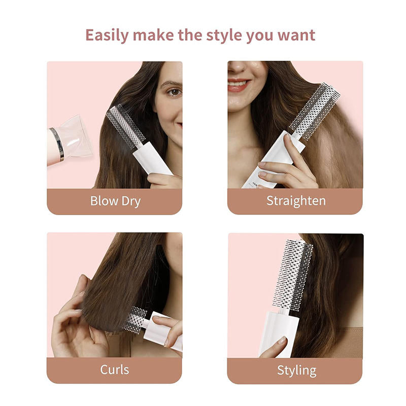 Beakey Curling Comb Portable Travel Round Brush for Bangs Curly Thin Short Hair-White