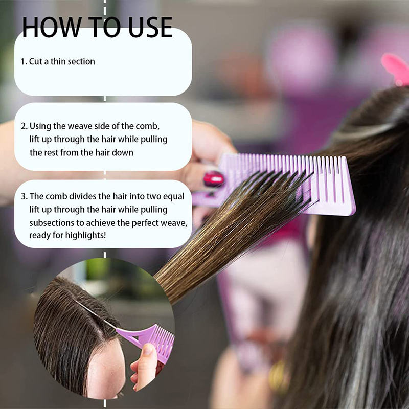 Beakey 3 Pcs Highlighting Combs 3 Sizes with Rat Tail Perfect for Salon-Set1