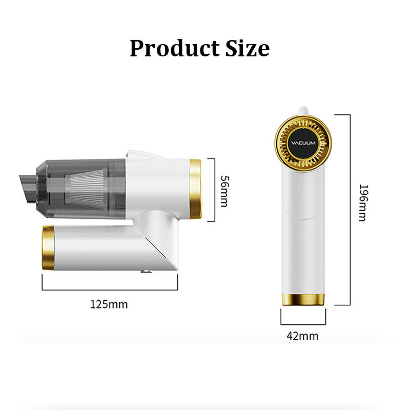 Beakey 9000Pa Wireless Foldable Handheld Car Vacuum-White