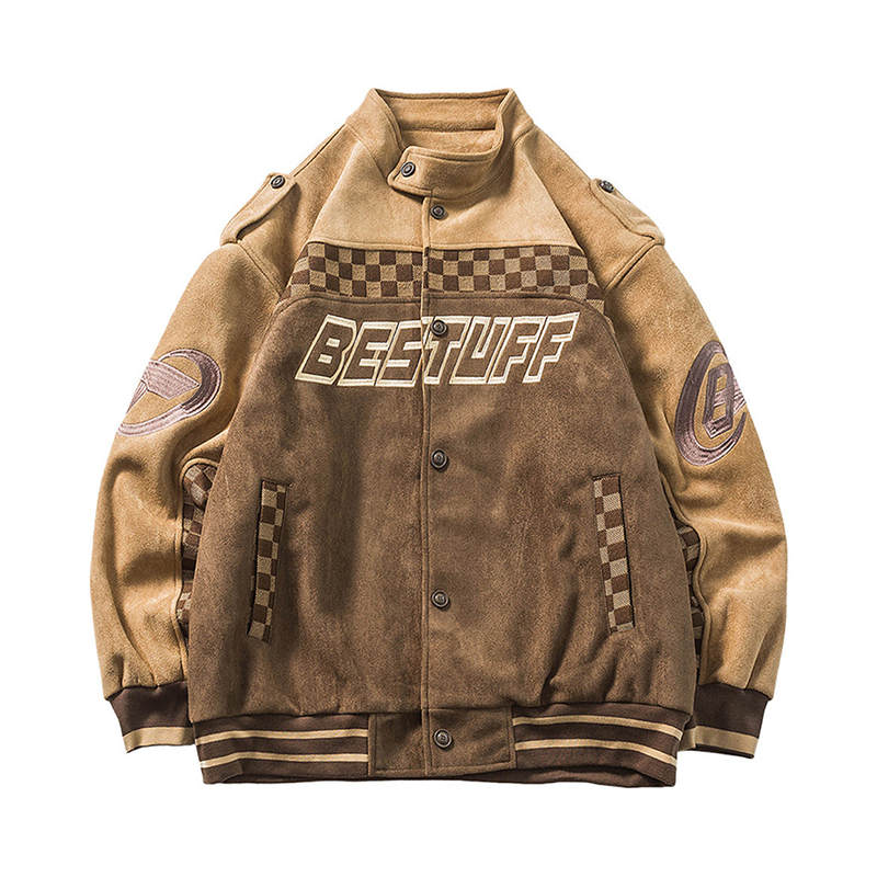 Beakey Suede Motorcycle Jackets Women Men Fashion Oversized Overcoats